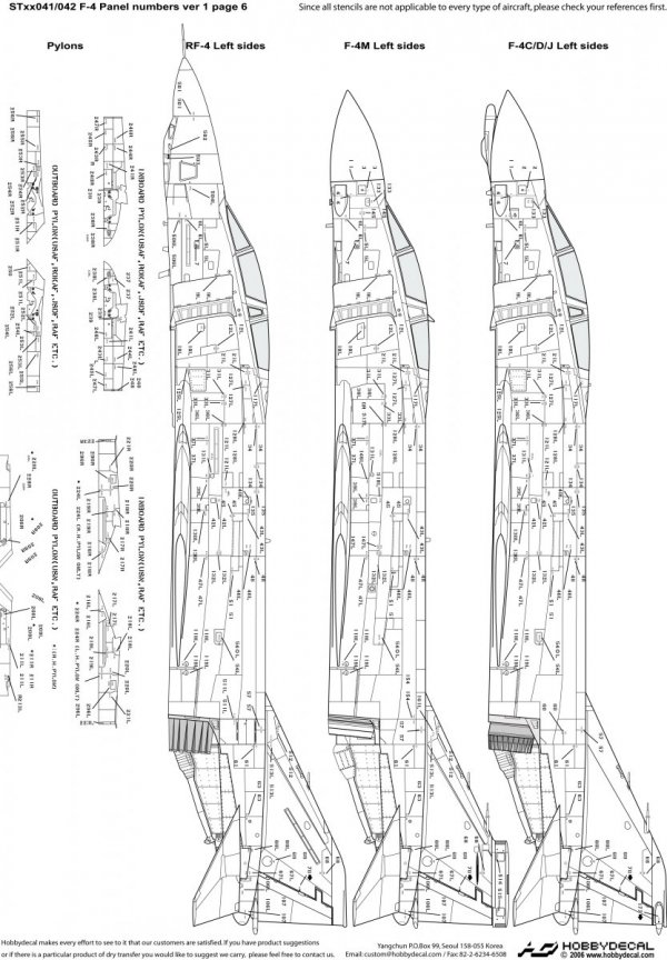 HobbyDecal ST32041V1 F-4 Panel numbers Black stencil font ver 1 1/32