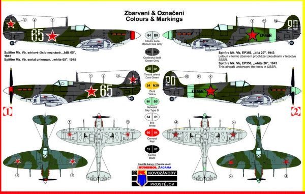 Kovozavody Prostejov KPM0068 Supermarine Spitfire Mk.Vb Red stars 1/72
