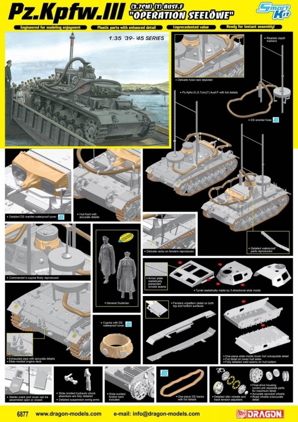 Dragon 6877 Pz.Kpfw.III (3.7cm) (T) Ausf.F &quot;OPERATION SEELOWE&quot; 1/35