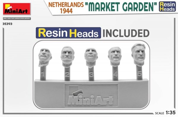 MiniArt 35393 MARKET GARDEN NETHERLANDS 1944. RESIN HEADS 1/35