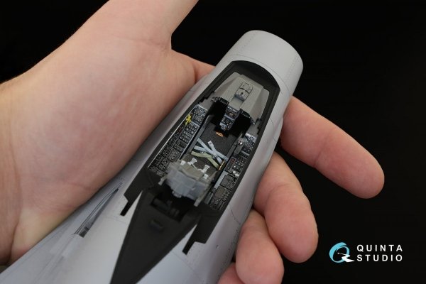 Quinta Studio QD32021 F-16C 3D-Printed &amp; coloured Interior on decal paper (for Academy kit) 1/32