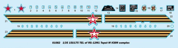 Trumpeter 01082 15U175 TEL of RS-12M1 Topol-M ICBM complex 1/35