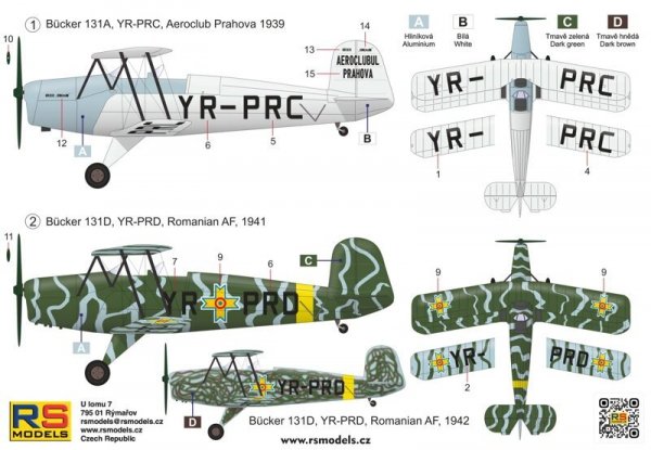 RS Models 94017 Bucker 131A/D Jungmann 1/72
