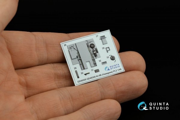 Quinta Studio QD48309 AV-8B Late 3D-Printed &amp; coloured Interior on decal paper (Hasegawa) 1/48