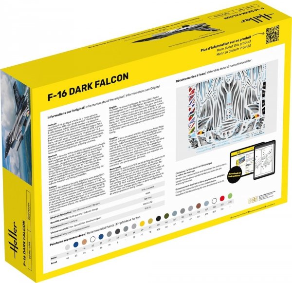 Heller 35411 F-16 Dark Falcon - Starter Kit 1/48