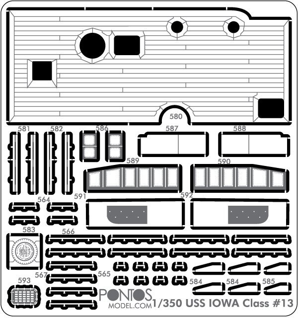 Pontos 31009F1 USS Missouri 1991 Add-on Set 1/350