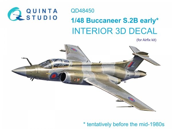 Quinta Studio QD48450 Buccaneer S.2B early 3D-Printed coloured Interior on decal paper (Airfix) 1/48
