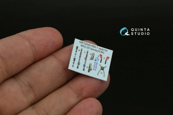 Quinta Studio QD72207 MiG-25BM 3D-Printed &amp; coloured Interior on decal paper (ICM) 1/72