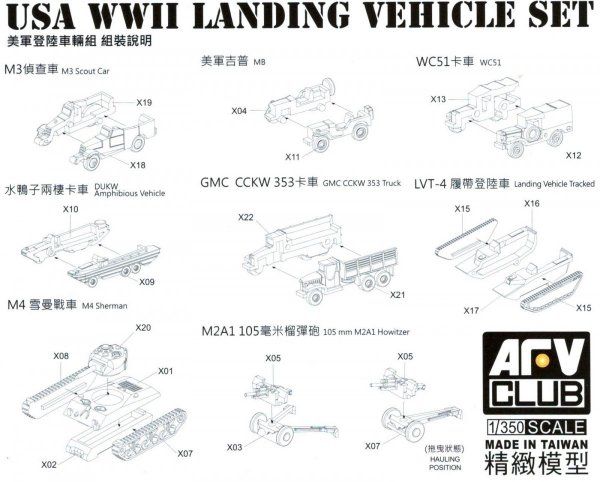 AFV Club SE73516 USA Landing Vehicle Set 1/350