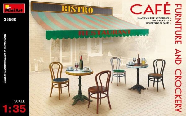 MiniArt 35569 Cafe Furniture and Crockery 1/35