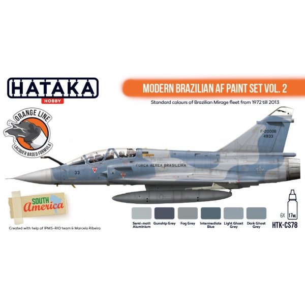 Hataka HTK-CS78 Modern Brazilian AF paint set vol. 2 (6x17ml)