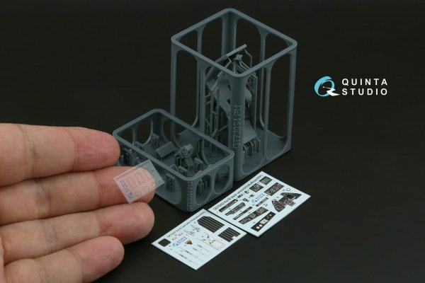 Quinta Studio QD+72252 Ka-50 (black panels) 3D-Printed &amp; coloured Interior on decal paper (HobbyBoss/ARK) (with 3D-printed resin parts) 1/72