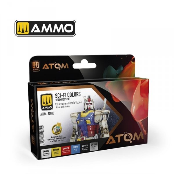 AMMO by Mig Jimenez 20810 ATOM Beginners Set: SCI-FI Colors 6x20ml