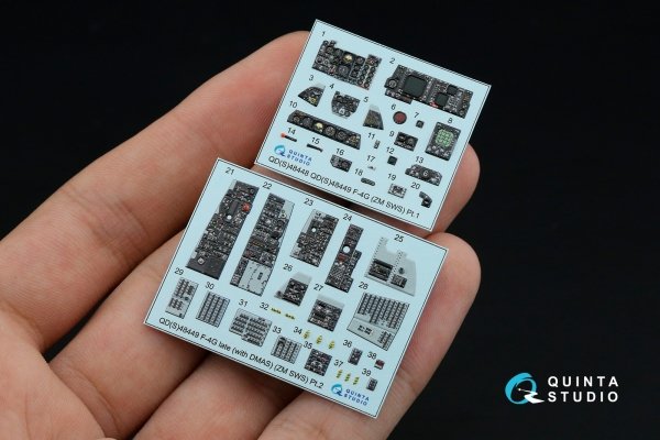 Quinta Studio QD+48449 F-4G late 3D-Printed &amp; coloured Interior on decal paper (Zoukei Mura SWS) (with 3D-printed resin parts) 1/48