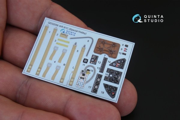 Quinta Studio QD32056 IAR - 81C 3D-Printed &amp; coloured Interior on decal paper (for Special Hobby kit) 1/32