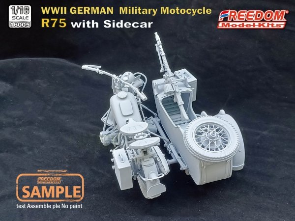Freedom 16005 R75 with Sidecar WWII German Motorcycle 1/16