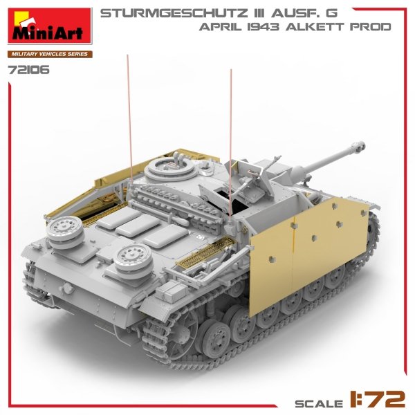 MiniArt 72106 STURMGESCHUTZ III AUSF. G, APRIL 1943 ALKETT PROD. 1/72