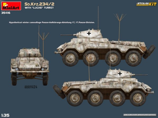 MiniArt 35416 Sd.Kfz.234/2 WITH LUCHS TURRET. INTERIOR KIT 1/35