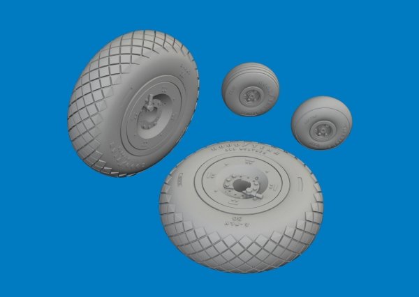 Eduard 6481057 P-40E wheels diamond tread Eduard 1/48