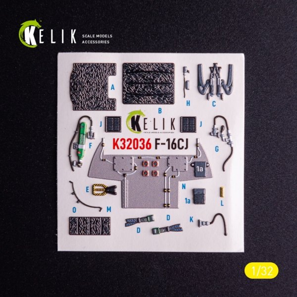 Kelik K32036 F-16CJ - interior 3D decals for Tamiya kit 1/32