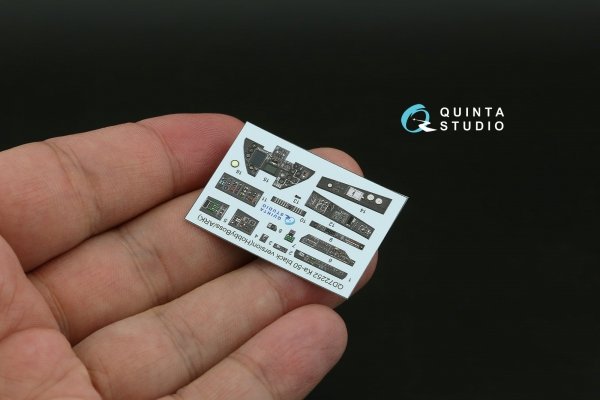 Quinta Studio QD+72252 Ka-50 (black panels) 3D-Printed &amp; coloured Interior on decal paper (HobbyBoss/ARK) (with 3D-printed resin parts) 1/72