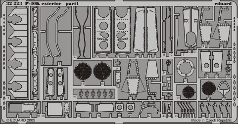 Eduard 32223 P-40K exterior HASEGAWA 1/32