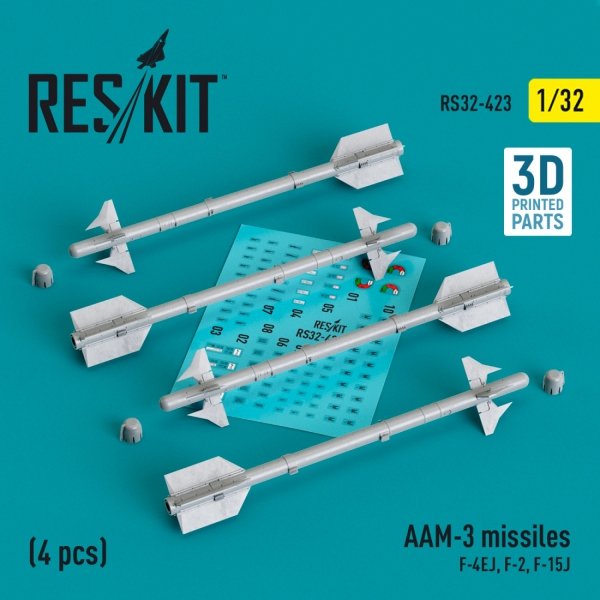 RESKIT RS32-0423 AAM-3 missiles (4 pcs) (3D Printed) 1/32