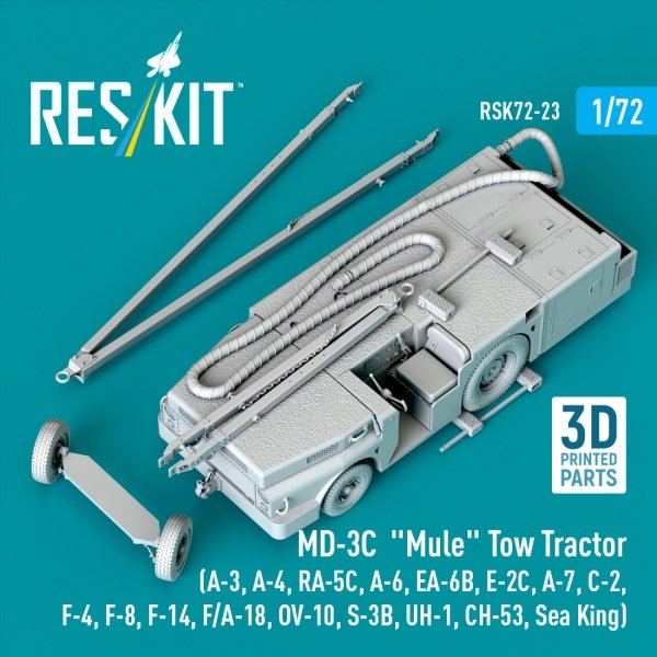 RESKIT RSK72-0023 MD-3С "Mule" Tow Tractor (3D Printed model kit) 1/72