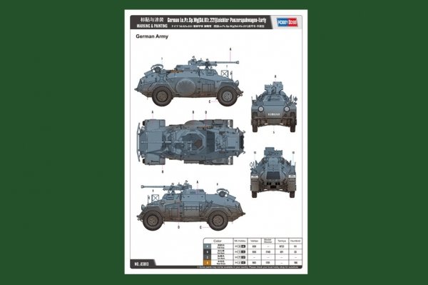 Hobby Boss 83813 German Le.Pz.Sp.Wg (Sd.Kfz.221) Leichter Panzerspahwagen-Earl (1:35)