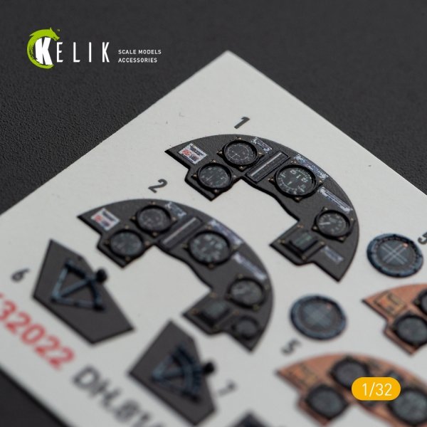KELIK K32022 DH.81A Tiger Moth - Interior 3D Decal with 3D printed parts for ICM kit 1/32