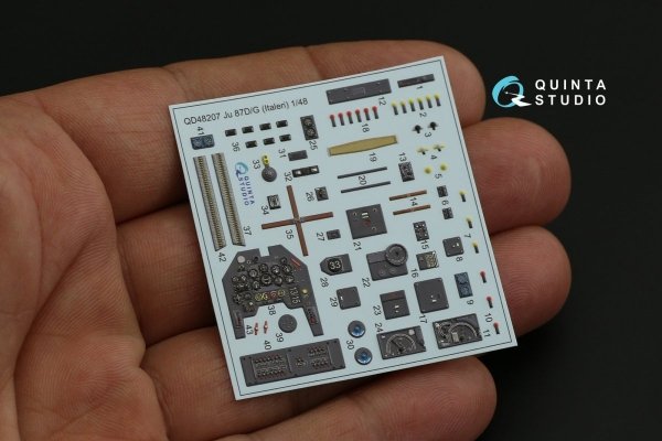 Quinta Studio QD48207 Ju 87D/G 3D-Printed &amp; coloured Interior on decal paper ( Italeri ) 1/48