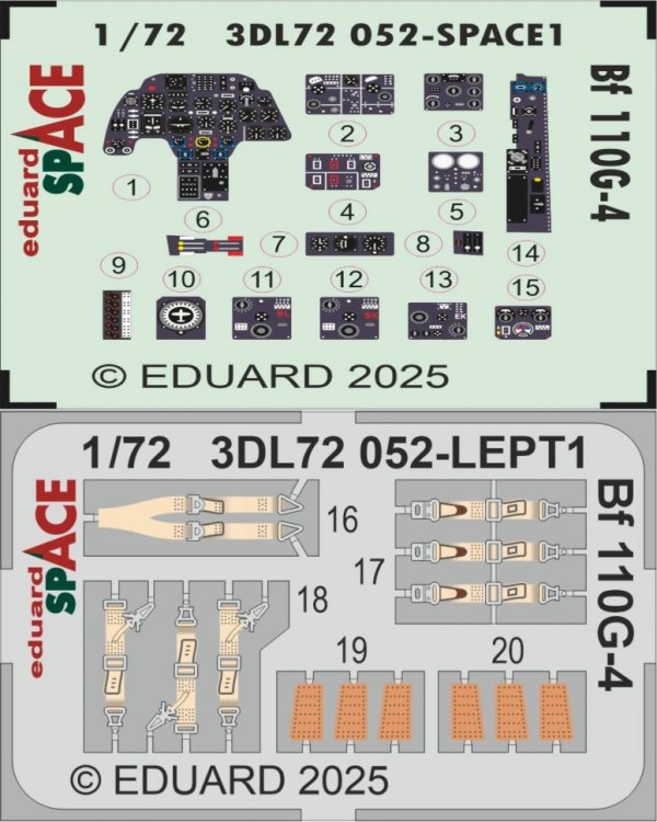 Eduard 3DL72052 Bf 110G-4 SPACE Eduard 1/72