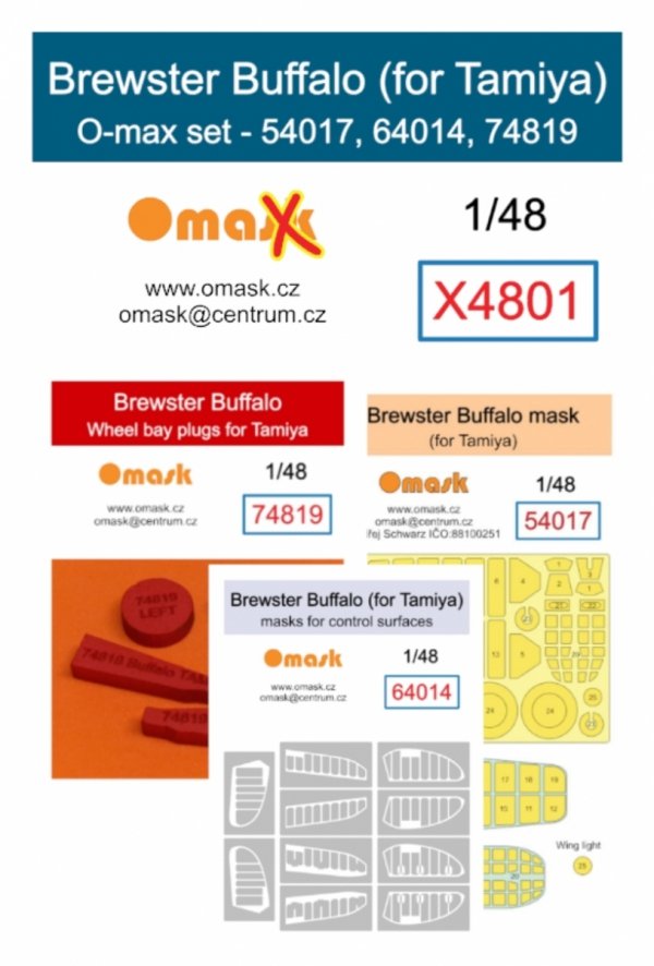 Omask X4801 Brewster Buffalo O-max set for Tamiya 1/48