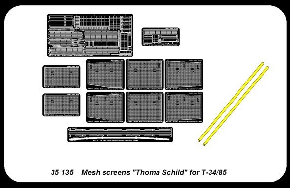 Aber 35135 Siatkowe oslony typu Thoma do czolgu T-34/85 (1:35)