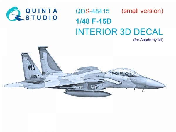 Quinta Studio QDS-48415 F-15D 3D-Printed coloured Interior on decal paper (Academy) (Small version) 1/48