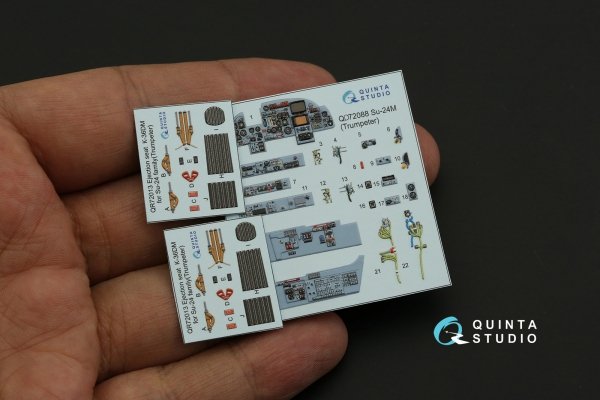 Quinta Studio QD72088 Su-24M 3D-Printed &amp; coloured Interior on decal paper (Trumpeter) 1/72