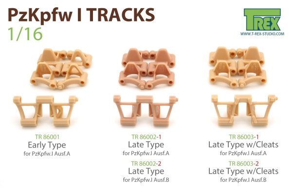 T-Rex Studio TR86001 PzKpfw I Tracks Early Type for Ausf.A only 1/16