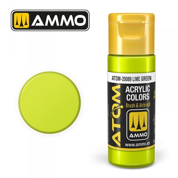 AMMO of Mig Jimenez 20089 ATOM COLOR Lime Green 20ml