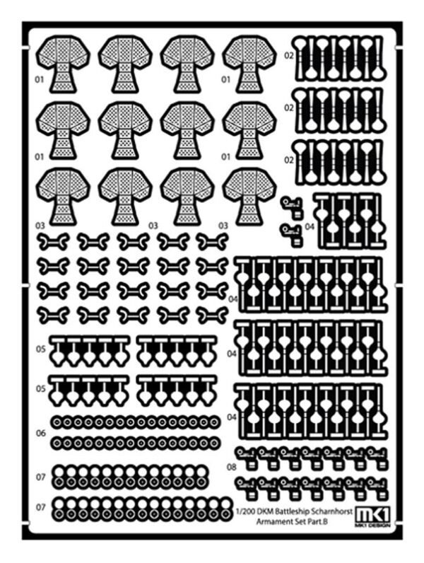 MK1 Design MD-20024 DKM Battleship SCHARNHORST DX PACK for Trumpeter 1/200