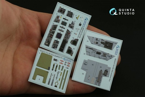 Quinta Studio QD32101 F/A-18C Early 3D-Printed &amp; coloured Interior on decal paper (for Academy kit) 1/32