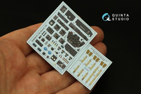 Quinta Studio QD48386 BF 110G 3D-Printed &amp; coloured Interior on decal paper (Eduard) 1/48