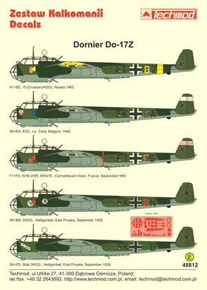 Techmod 48812 - Dornier Do 17Z (1:48)
