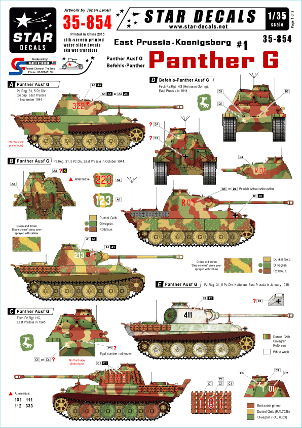 Star Decals 35-854 East Prussia/Koenigsberg 1 1/35