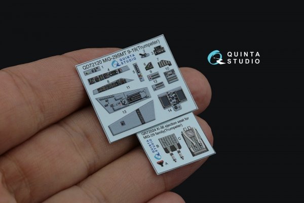 Quinta Studio QD72120 MiG-29SMT 9-19 3D-Printed coloured Interior on decal paper (Trumpeter) 1/72