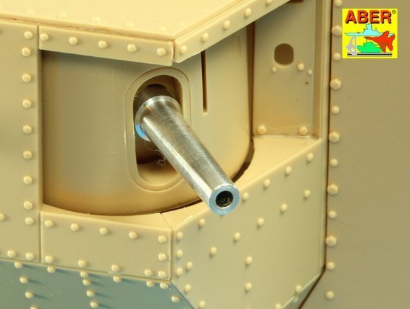 Aber 35L-207 Barrels for British WWI Tank Mk.V Male for 6 pdr (57mm) gun x 2pcs. 8mm Hotchkiss m.1909 x 4pcs. (1:35)