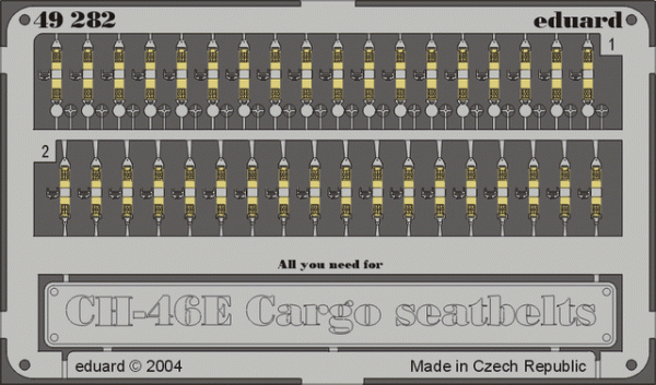 Eduard 49282 CH-46E/ D seatbelts cargo type 1/48 Academy