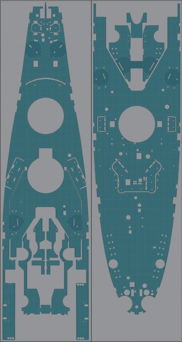 Pontos 35002WD1 USS BB-63 Missouri Wooden Deck set Blue Deck (1:350)