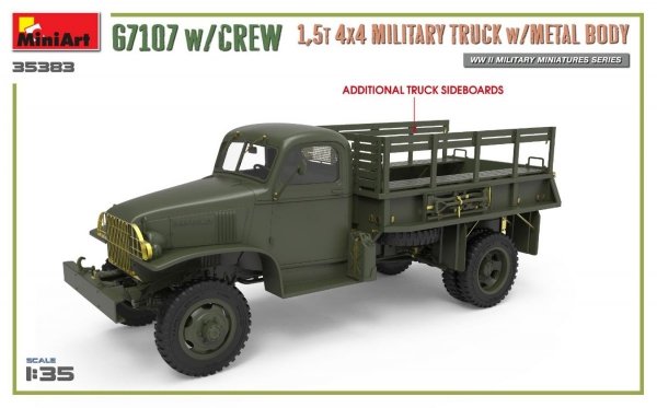 MiniArt 35383 G7107 w/CREW 1,5t 4X4 CARGO TRUCK w/METAL BODY 1/35