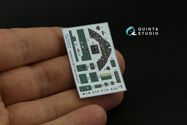 Quinta Studio QD48319 F4F-3 late 3D-Printed &amp; coloured Interior on decal paper (Eduard) 1/48