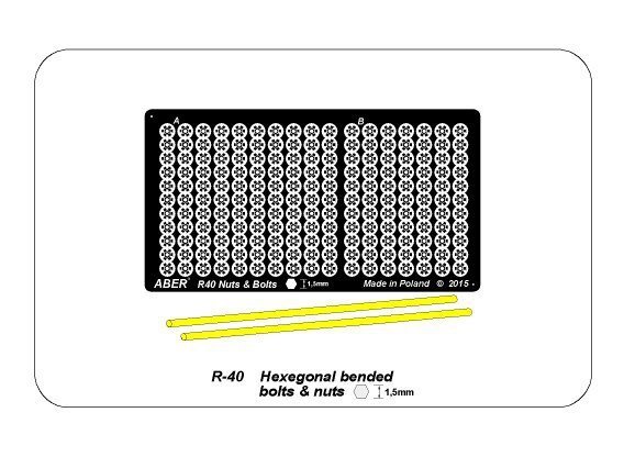 Aber R-40 Hexagonal bolts and nuts 1,5mm useful for (1/16)